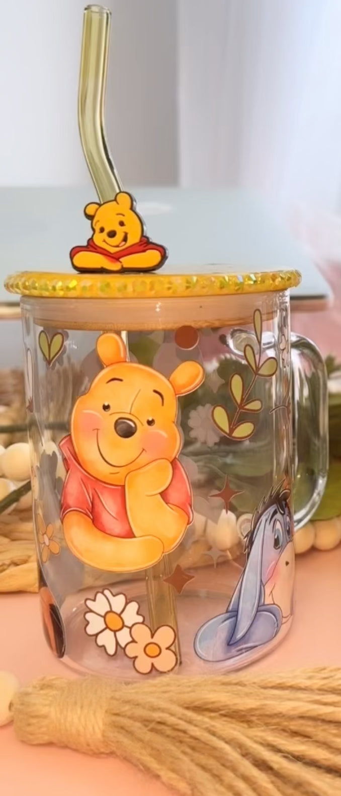 Pooh Bear glass mug