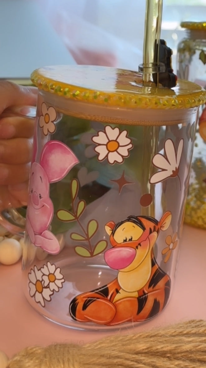 Pooh Bear glass mug