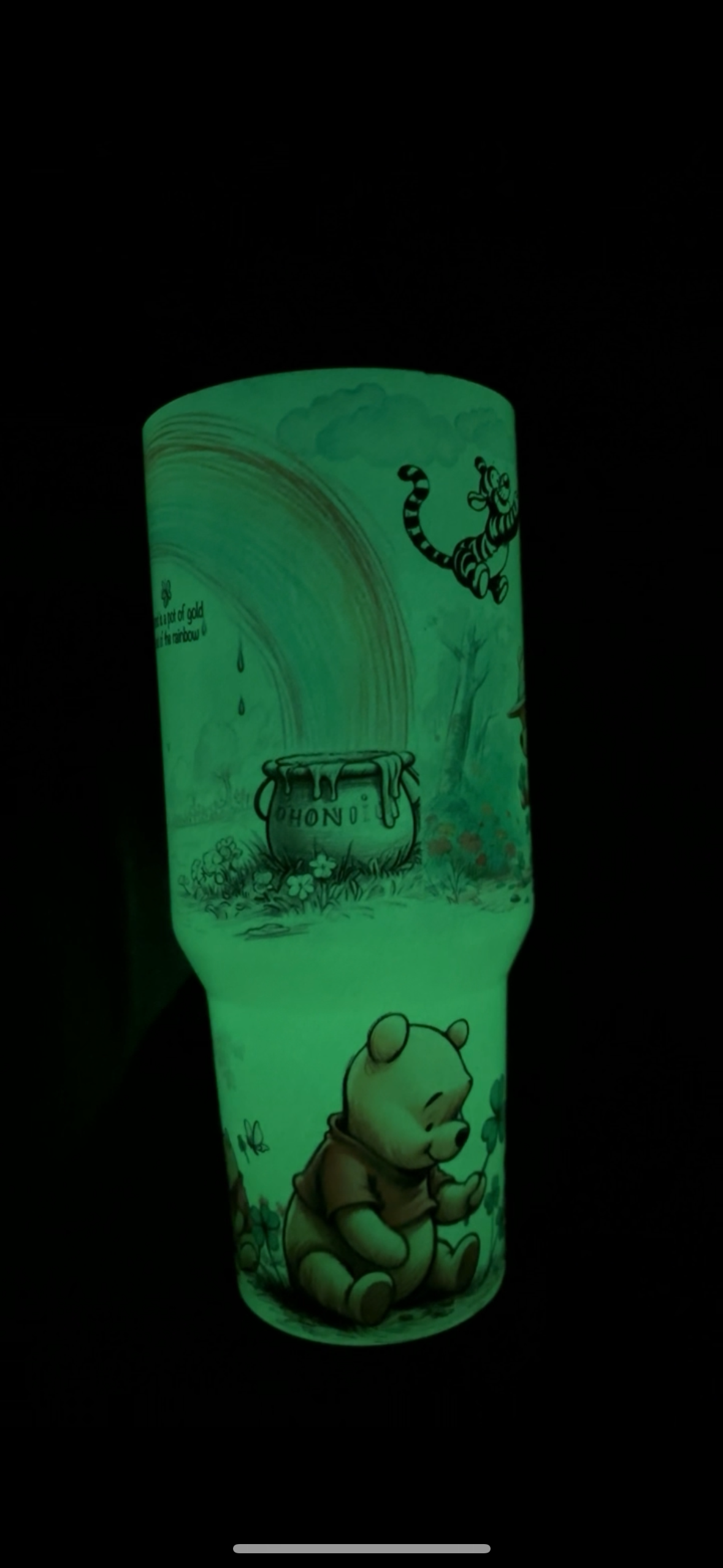 Pooh Bear 40oz Glow In the Dark tumbler with handle