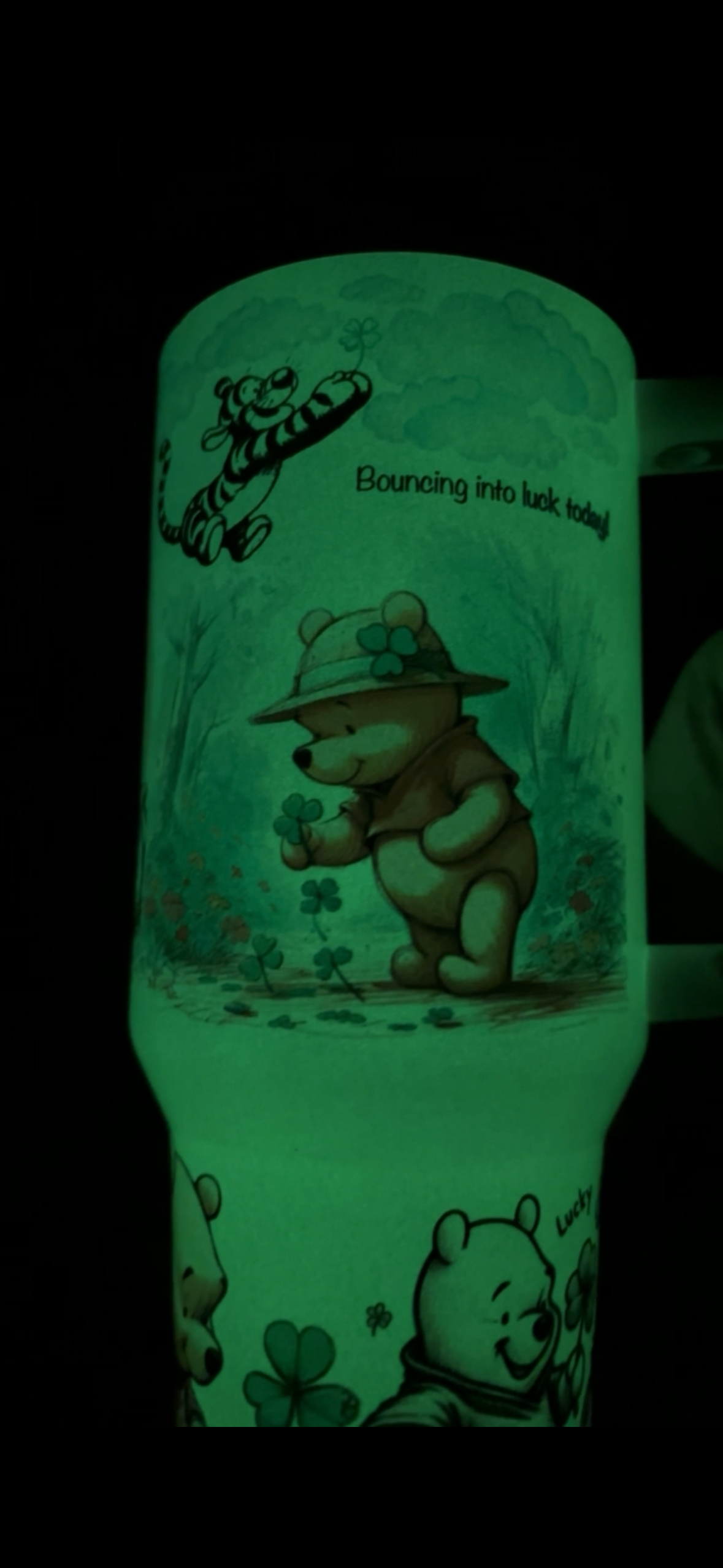Pooh Bear 40oz Glow In the Dark tumbler with handle