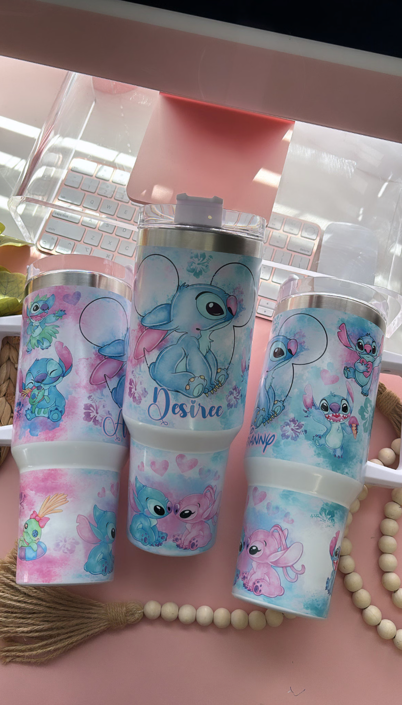 Stitch 40 oz quencher glow in the dark