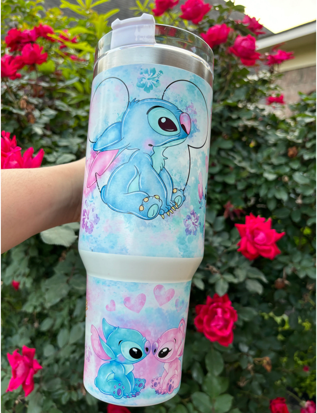 Stitch 40 oz quencher glow in the dark