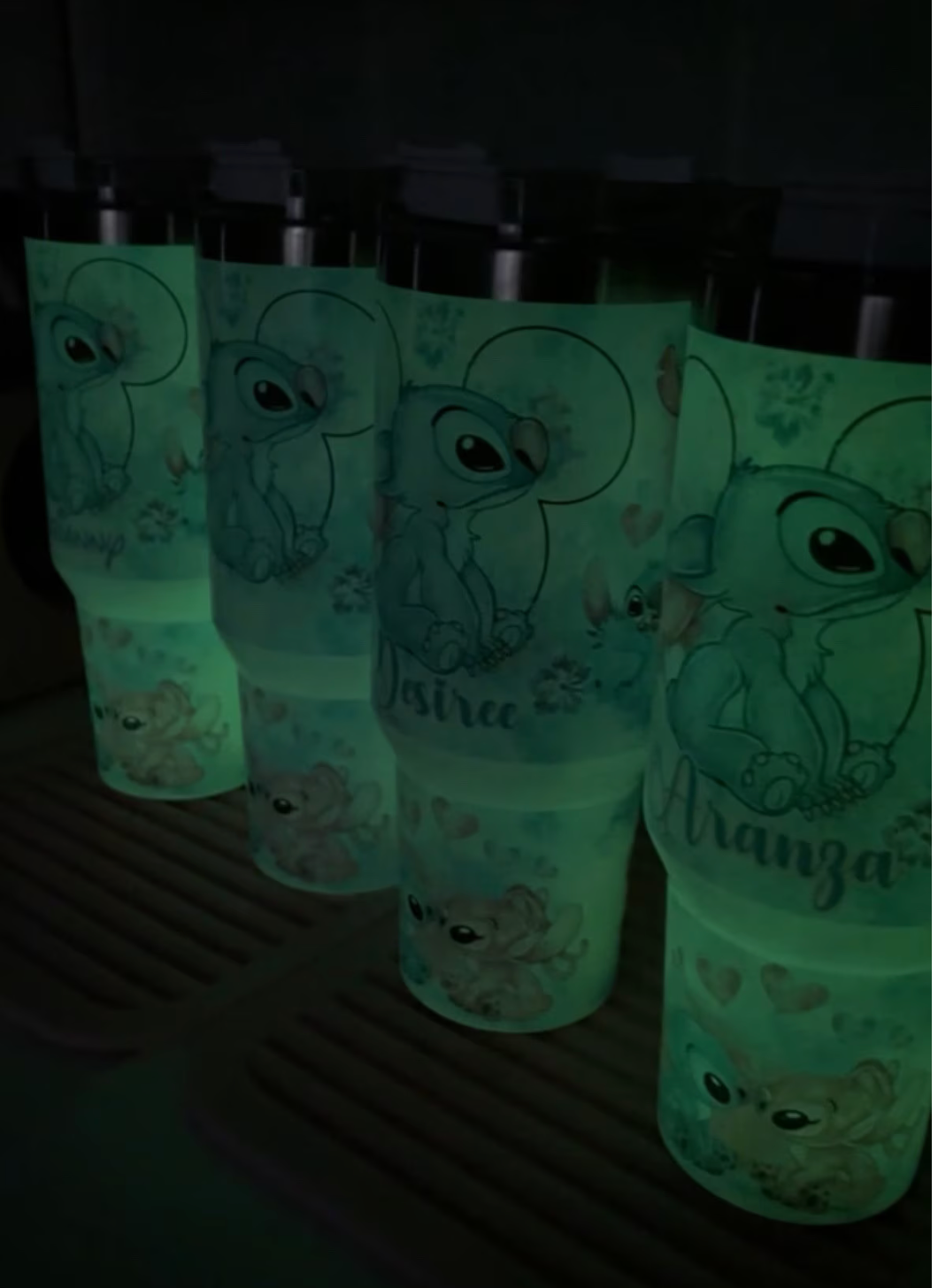 Stitch 40 oz quencher glow in the dark