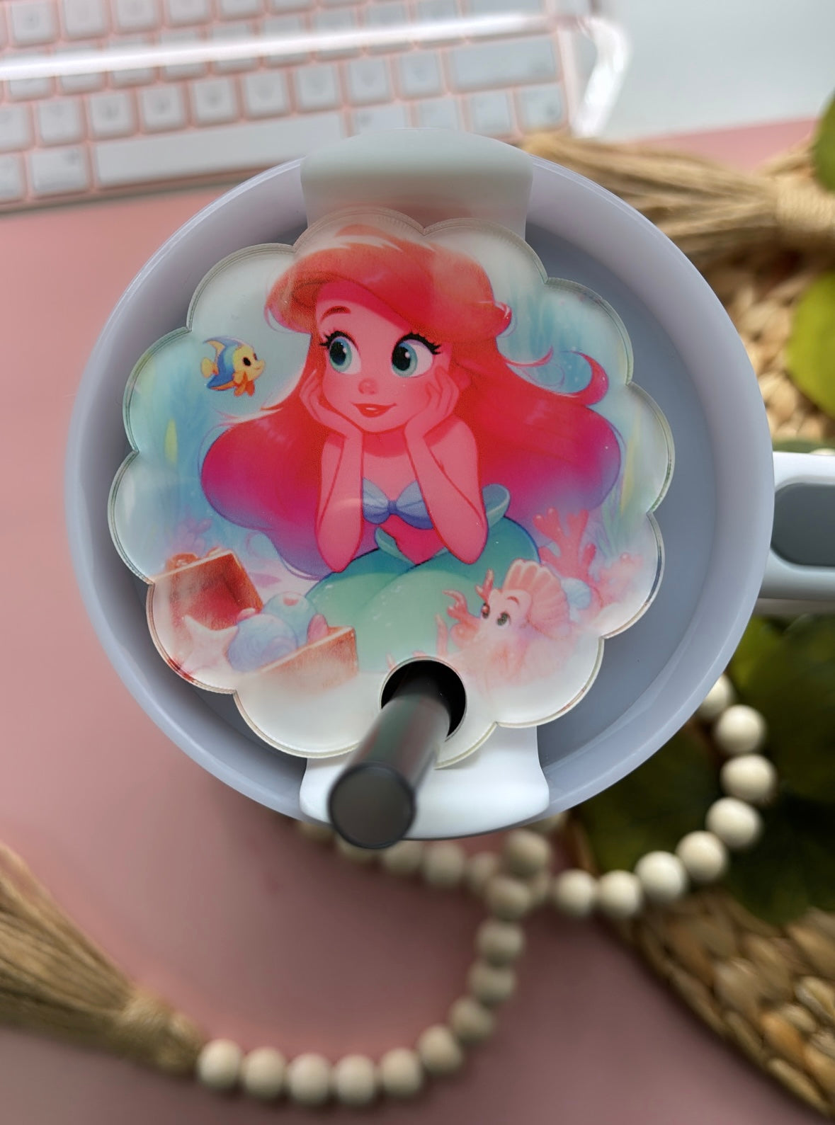 Little Mermaid Round Flower plate