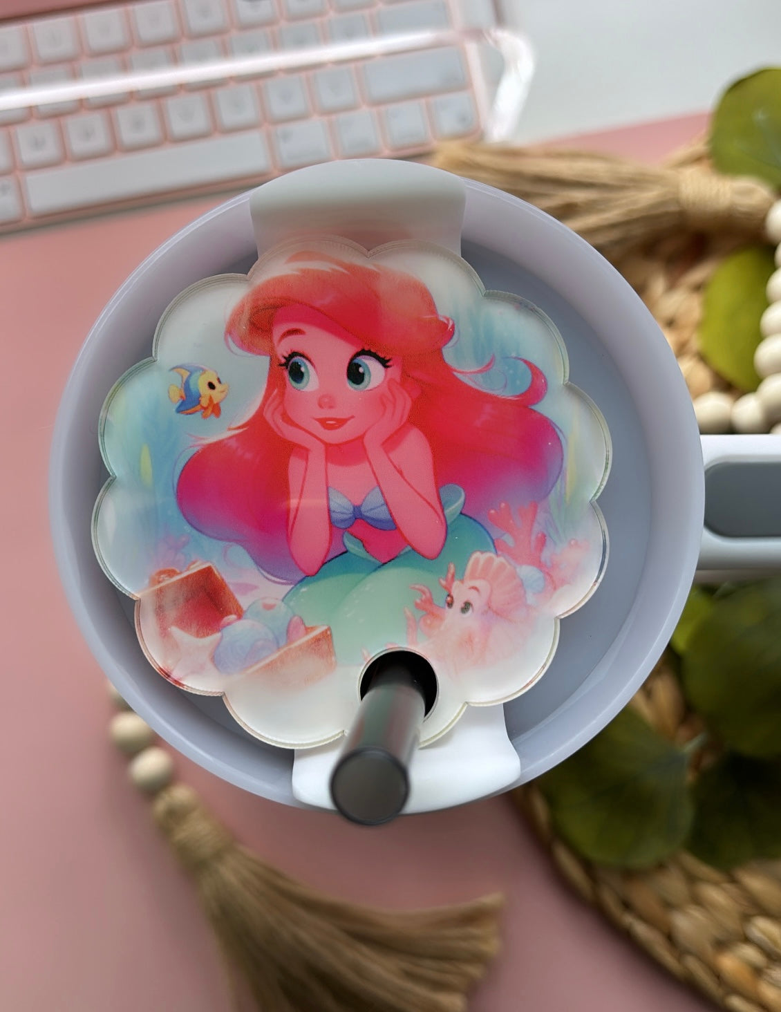 Little Mermaid Round Flower plate