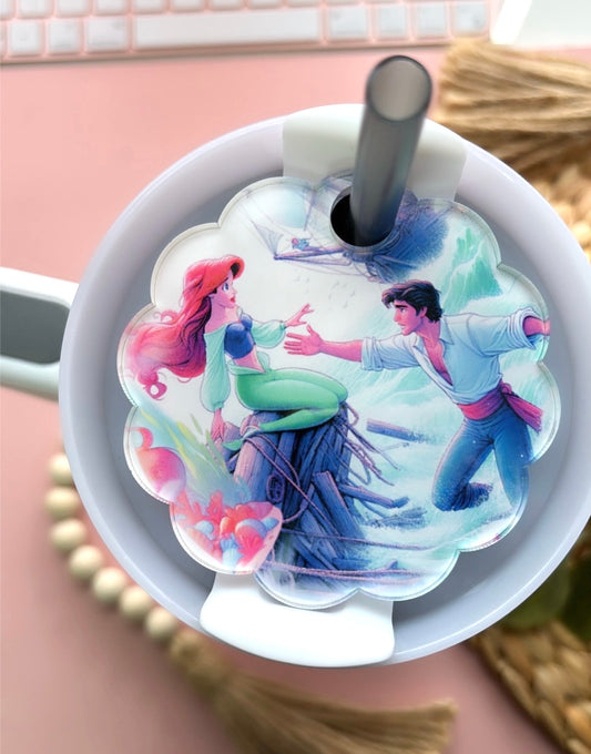 Little Mermaid Round Flower Plate