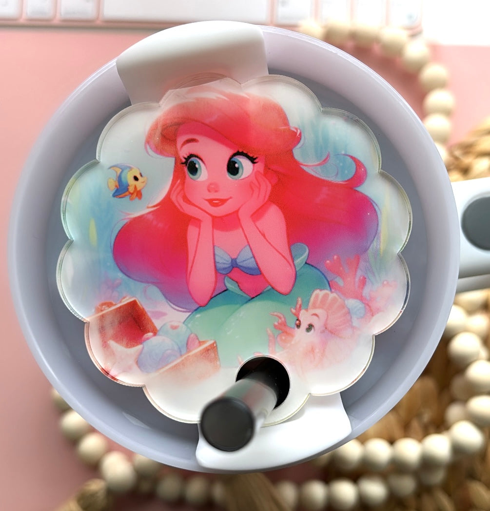 Little Mermaid Round Flower plate