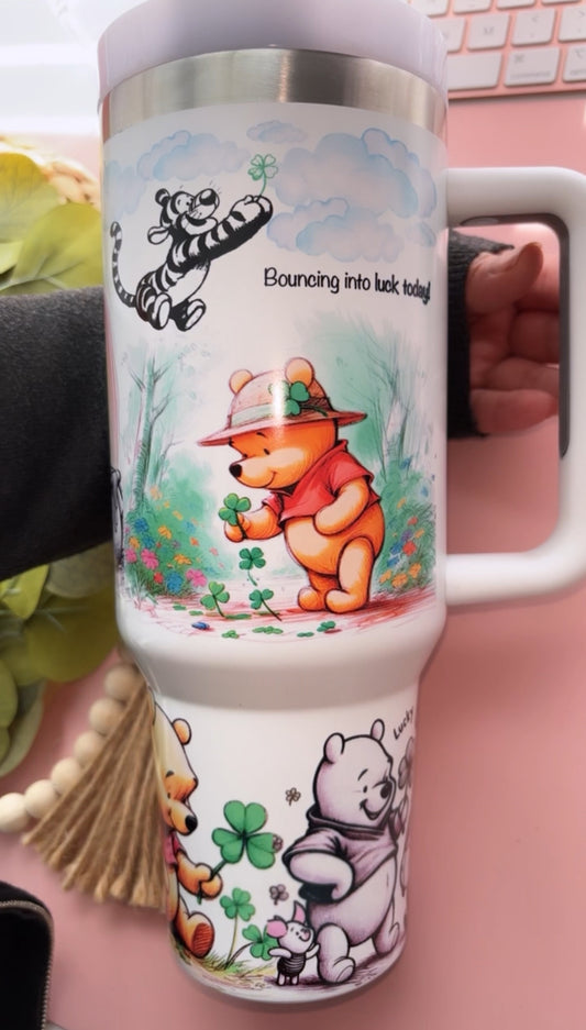 Pooh Bear 40oz Glow In the Dark tumbler with handle