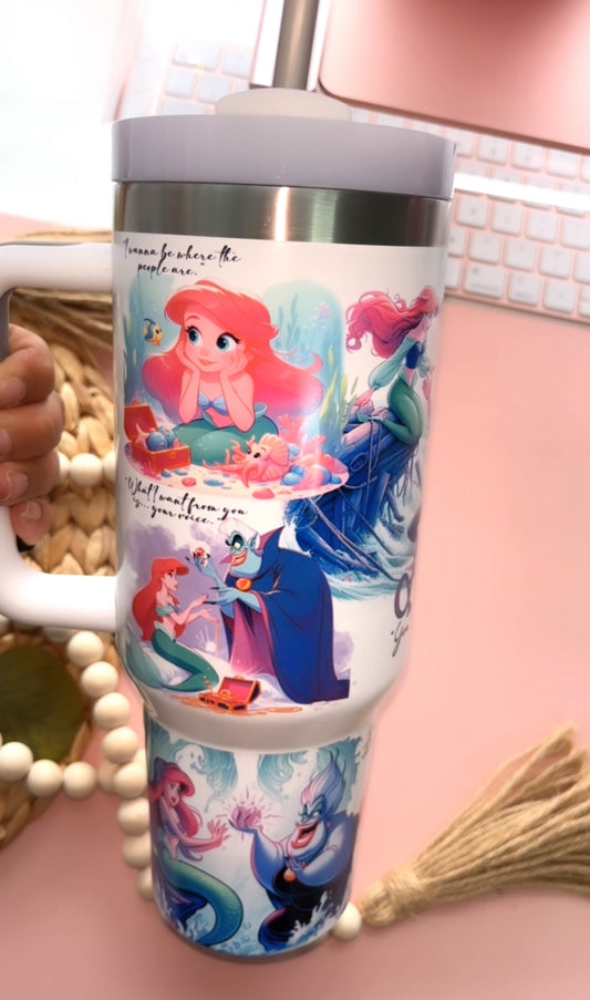 Little Mermaid 40oz tumbler Glows in the Dark