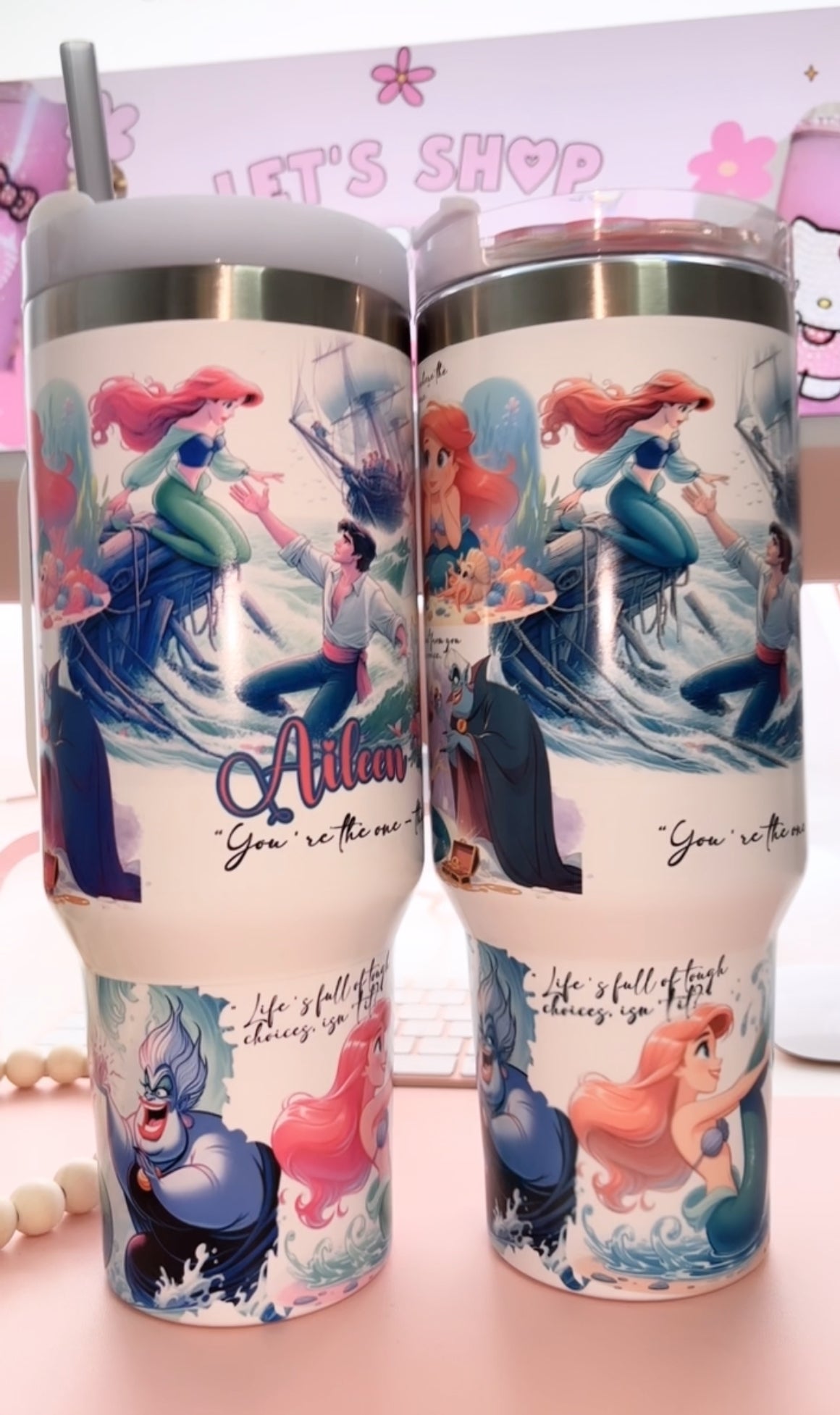 Little Mermaid 40oz tumbler Glows in the Dark