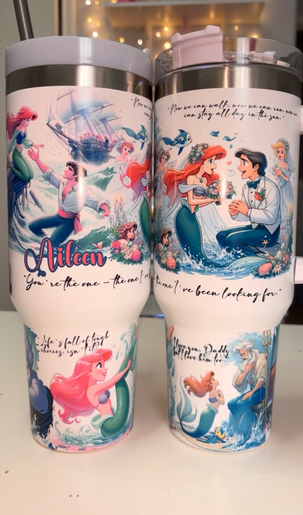 Little Mermaid 40oz tumbler Glows in the Dark