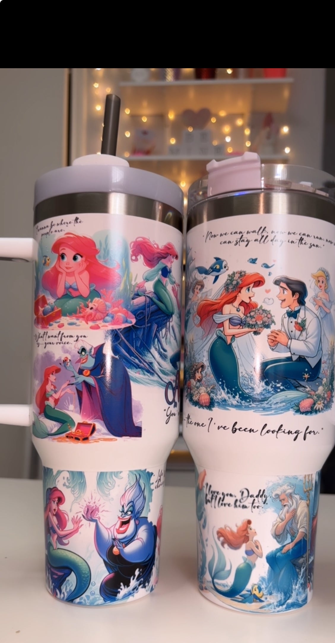 Little Mermaid 40oz tumbler Glows in the Dark