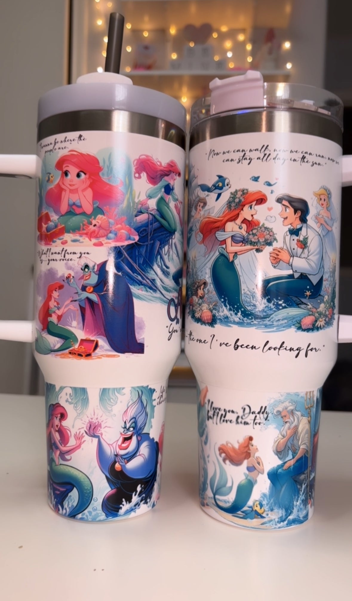 Little Mermaid 40oz tumbler Glows in the Dark